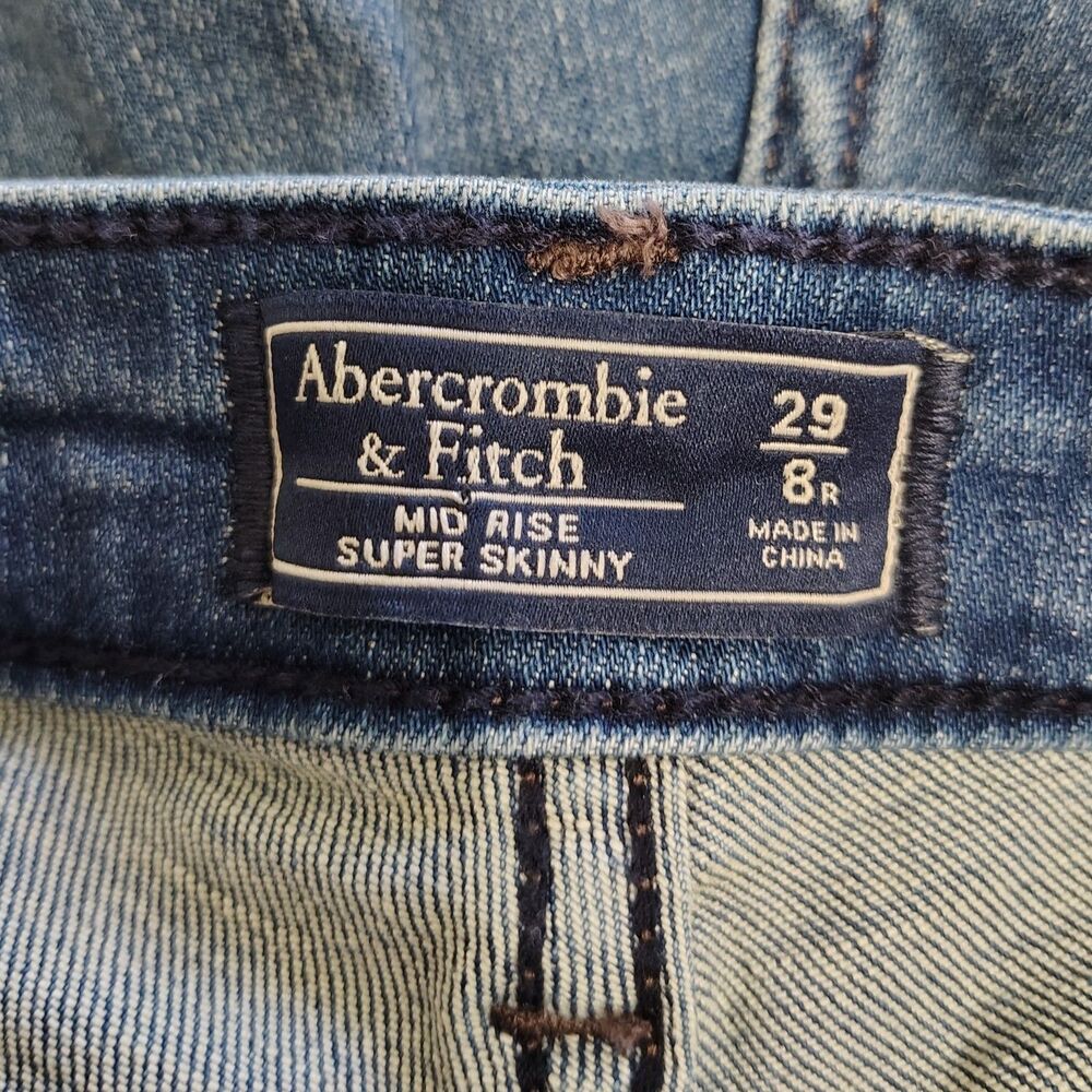 Abercrombie & Fitch Simone Mid Rise 8 / 29 Women's Solid Skinny Stretch Jeans - Picture 4 of 4
